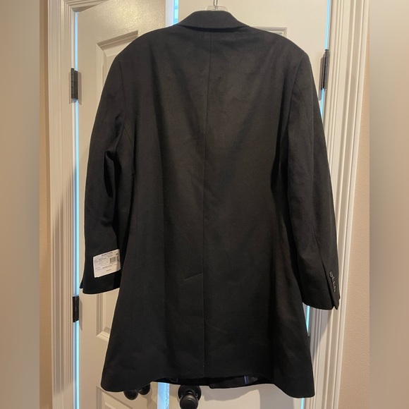 Men’s Kenneth Cole Black Wool Coat 40s Medium - Picture 2 of 5